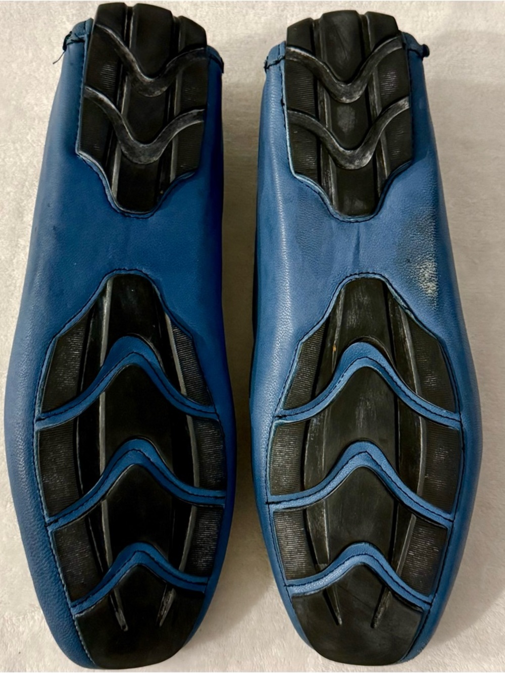Bacco Bucci Studio Palm Beach Blue Leather Driving Loafers - Picture 10 of 14